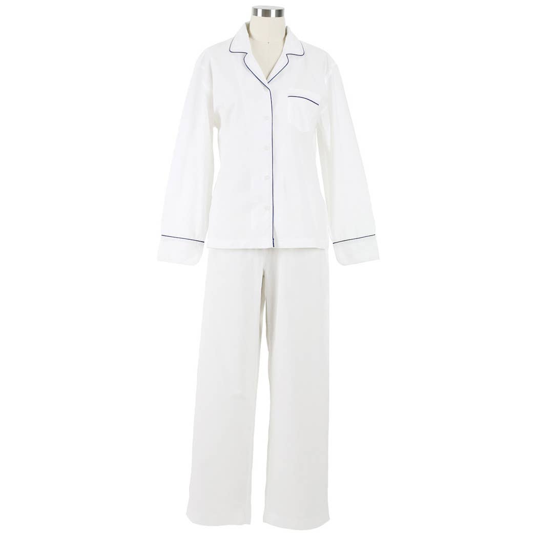 Logan Navy Long Sleeve Pajamas: M