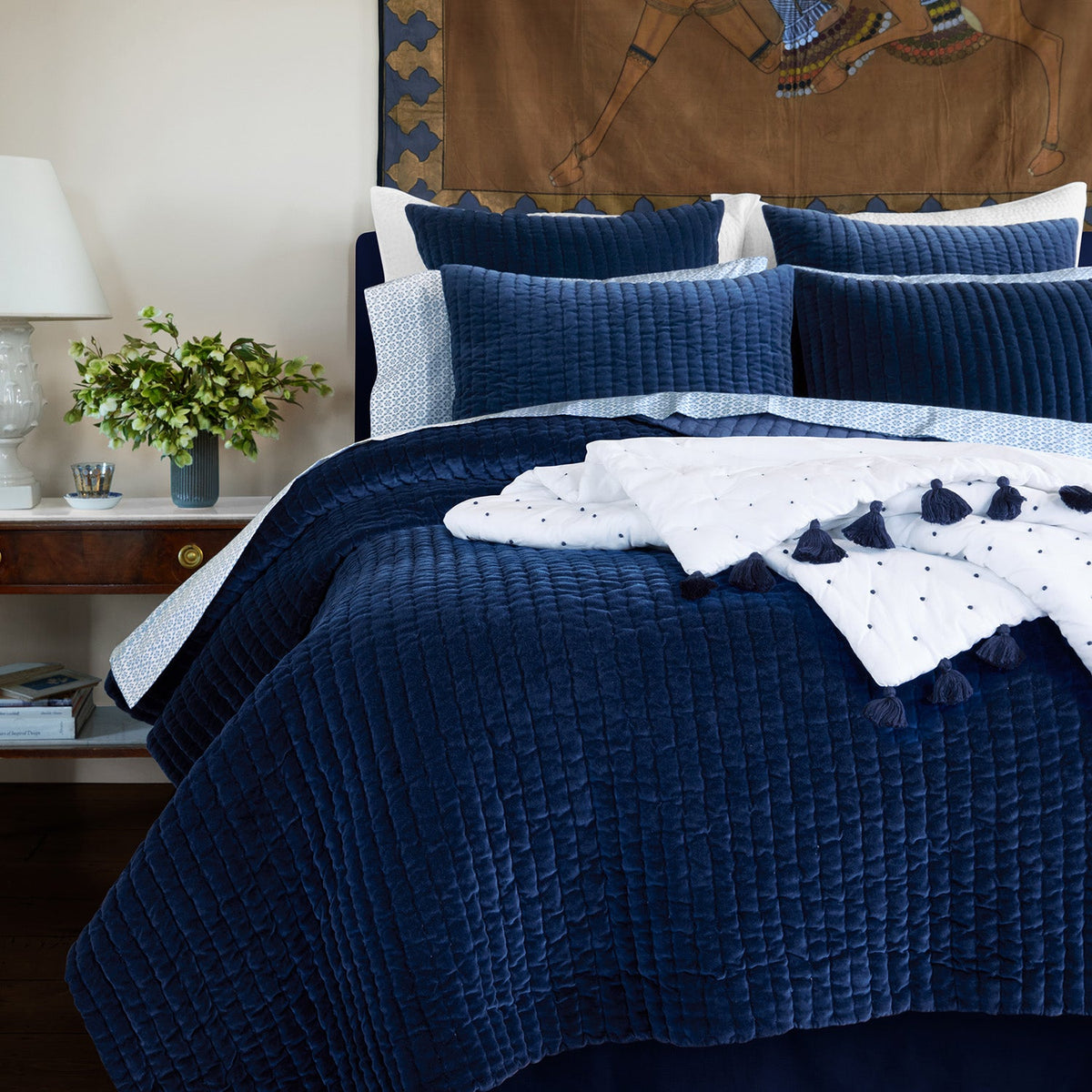 John Robshaw Velvet Indigo Quilt