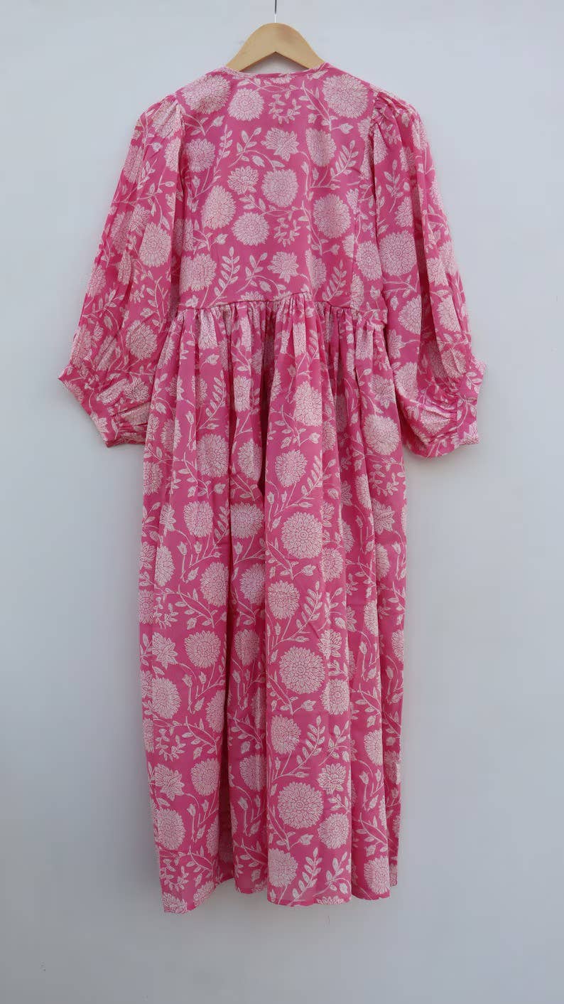 Floral Print Midi Dress Mini Dress Long Deep Neck Women Soft: Mini 87 cm / S