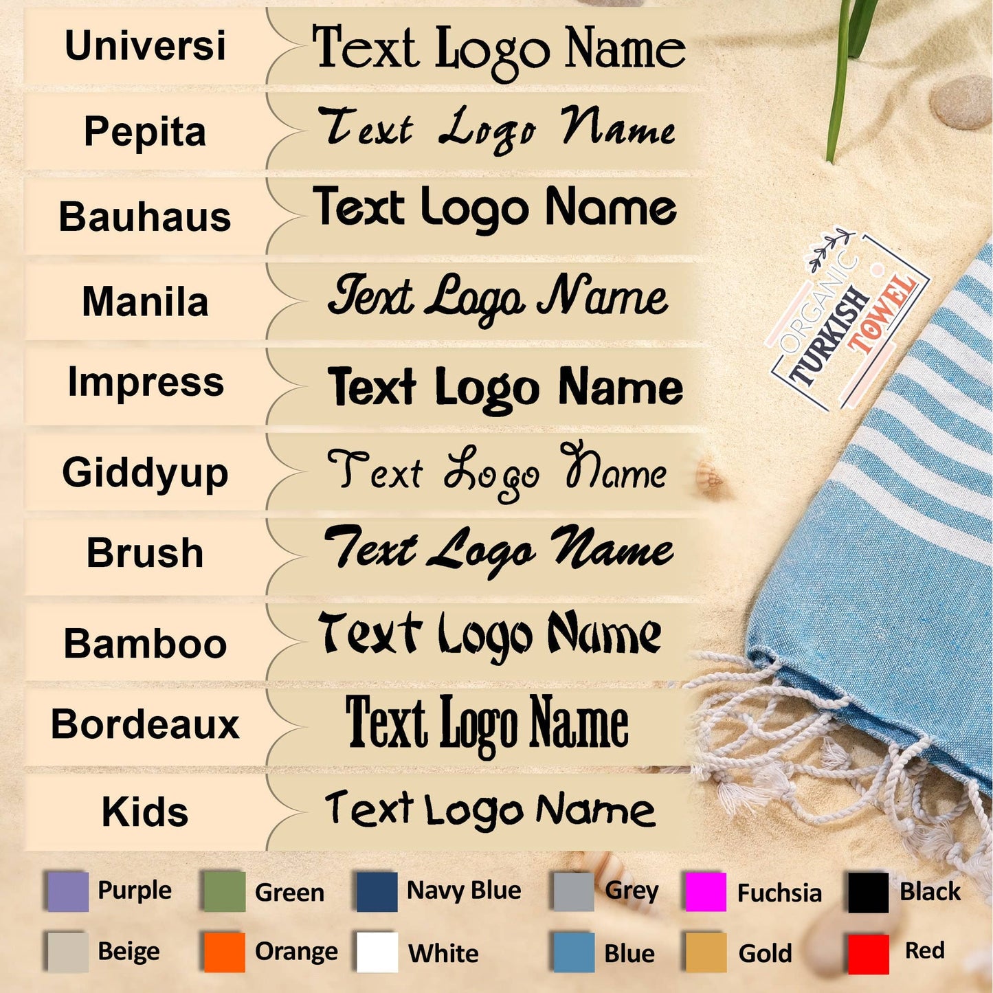 Tea Towel Favor, Monogram Hand Towel