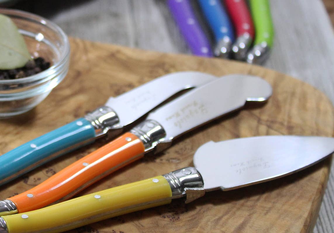 French Home Laguiole 3-Piece Jewel Colored Cheese Knife Set