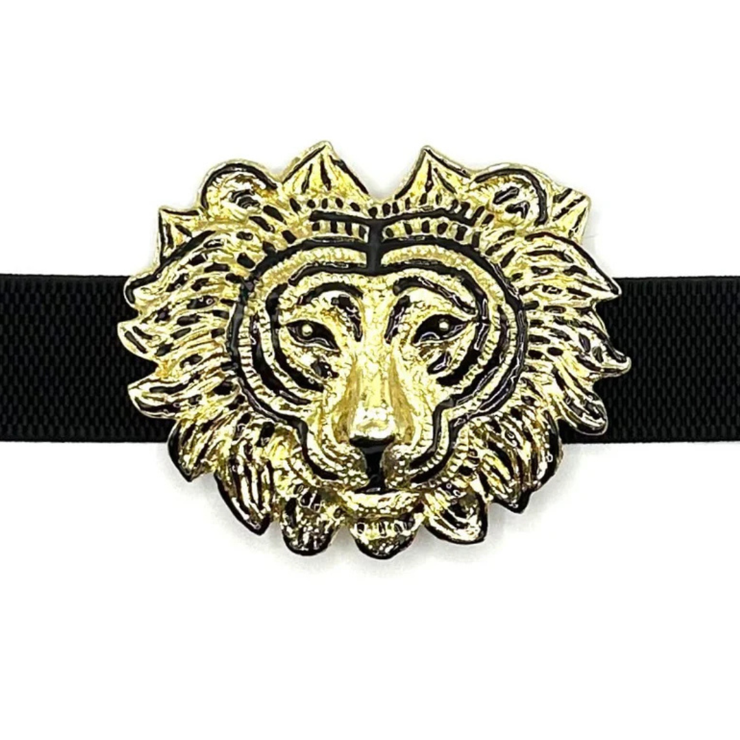 "Liger" Interchangeable Artisan Belt Buckle w/ Gold Finish