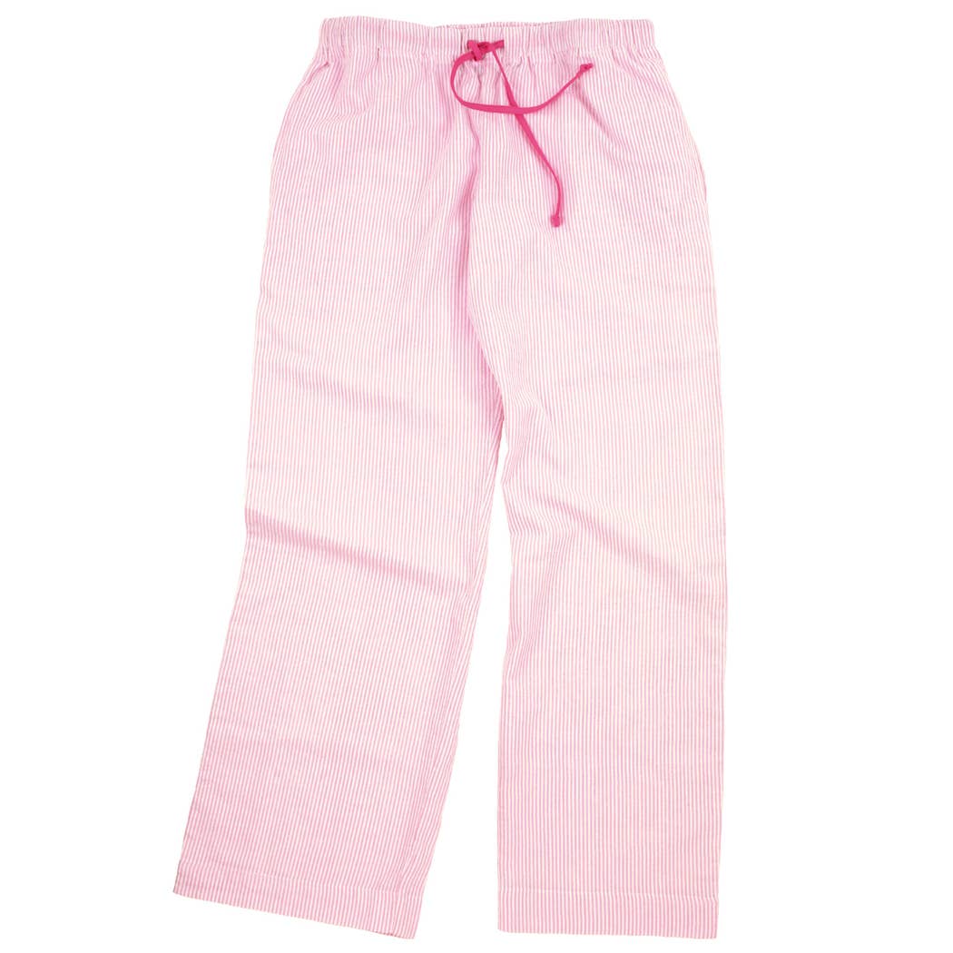 Pink Seersucker Sleep Pants: L
