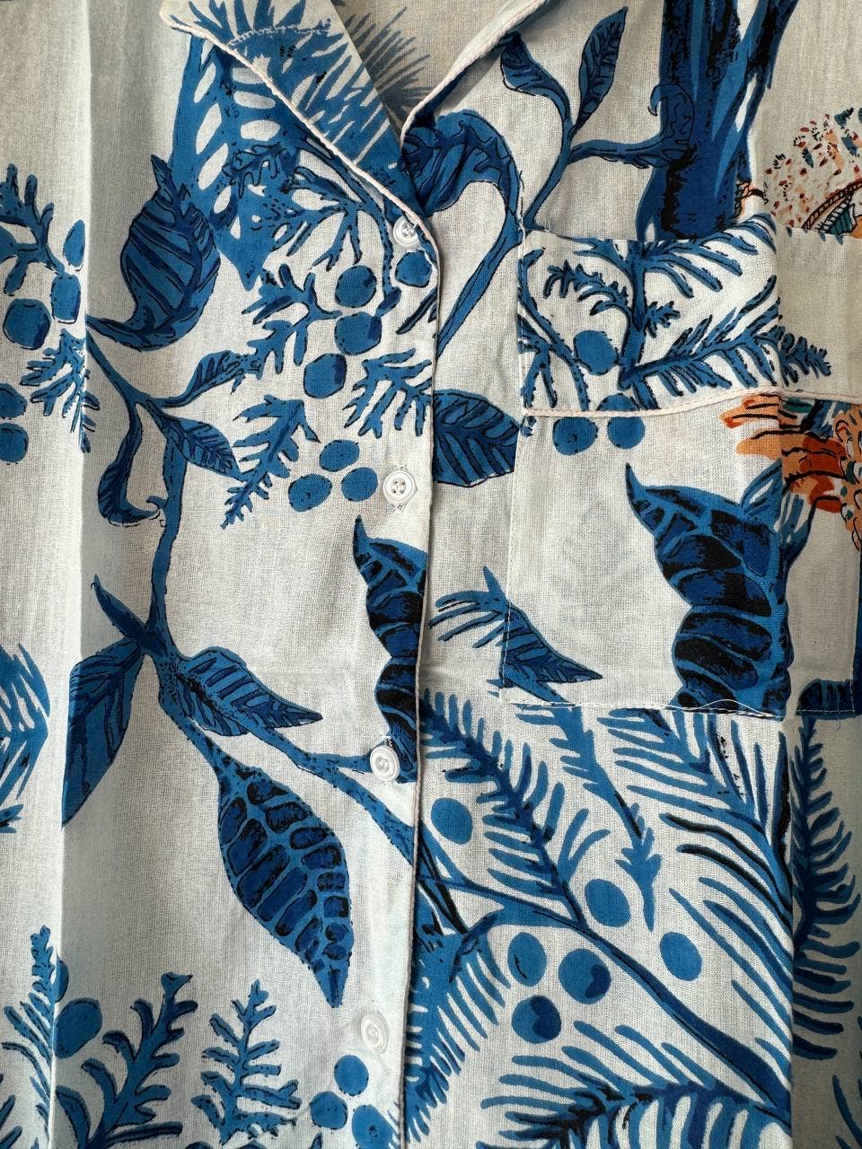 Cotton Pajama Set Beautiful Hand Block Printed Summer PJ Set: M