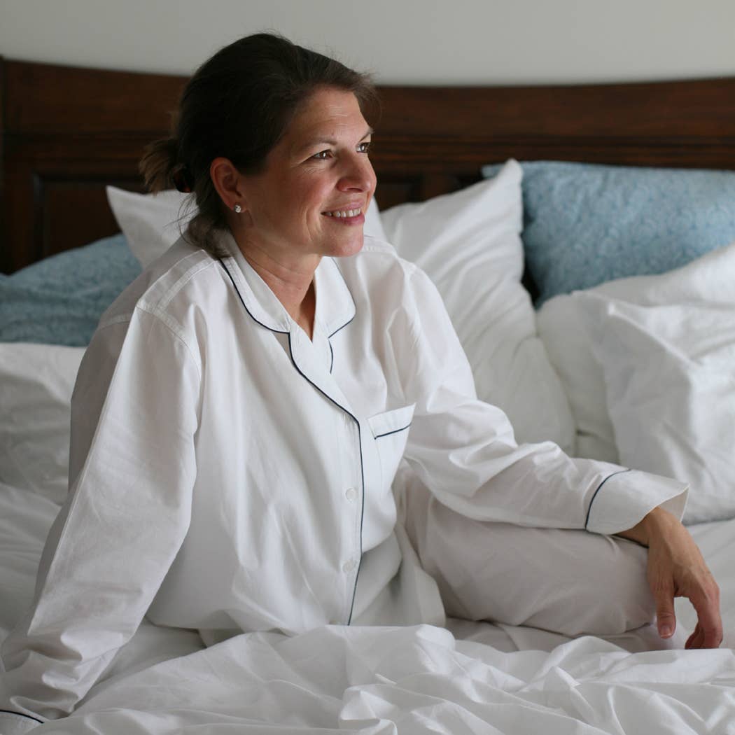 Logan Navy Long Sleeve Pajamas: M