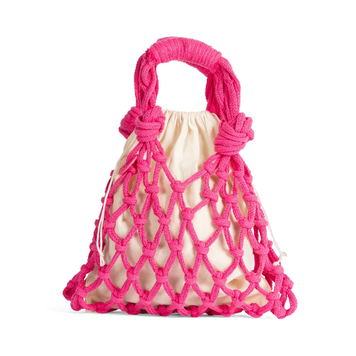 Trenza Macrame Net Bag: Stone Beige
