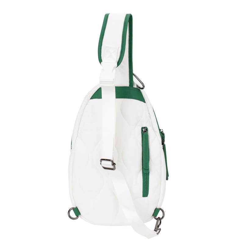 Pickleball Courtside Sling - White / Kelly Green