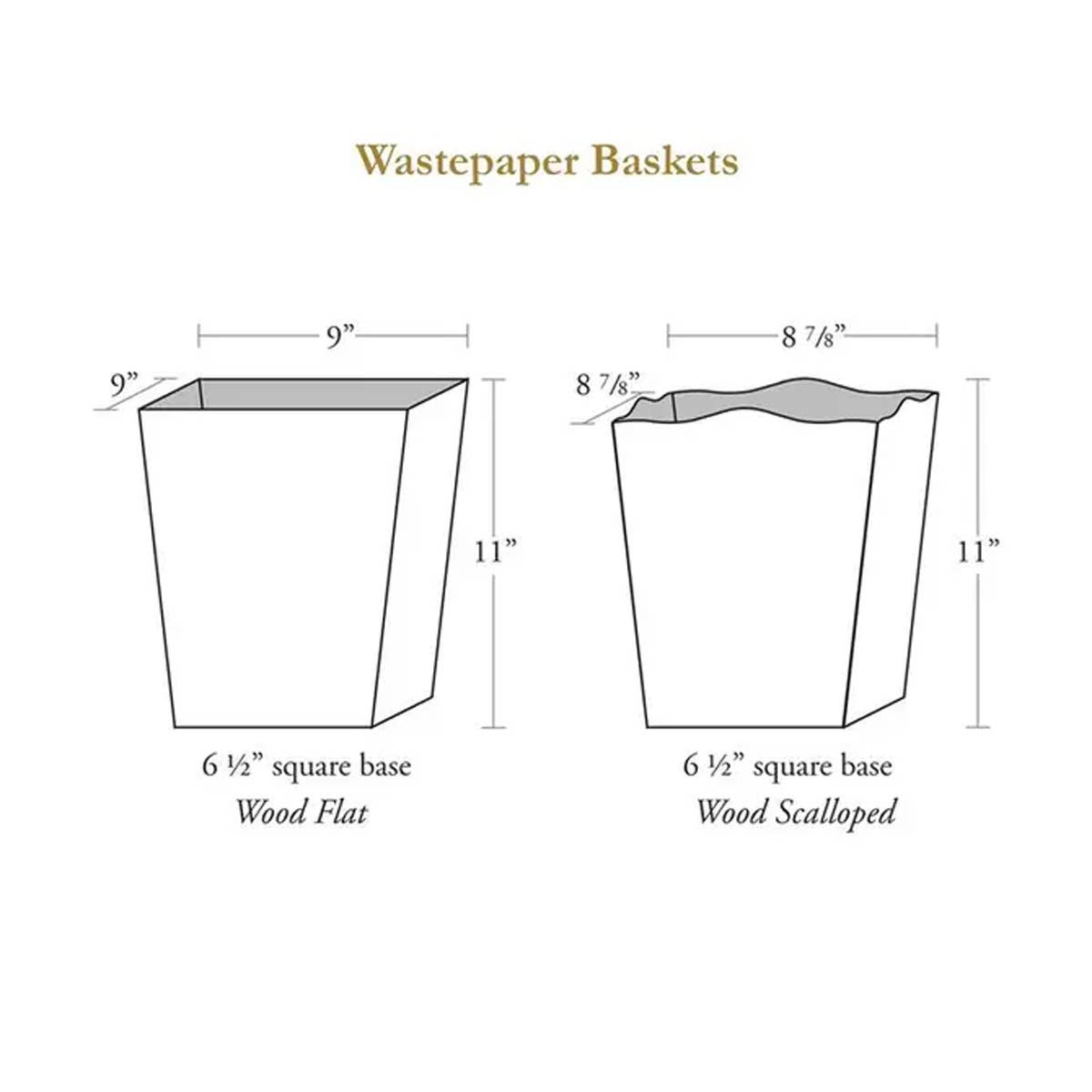 WB870-Snake Wastepaper Basket: Scalloped Top