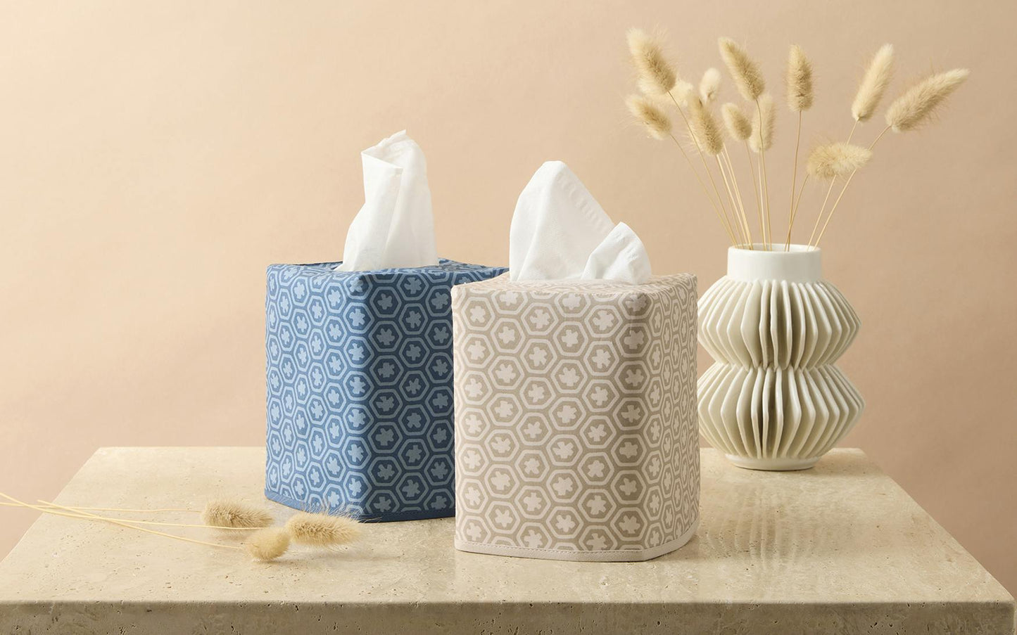 Levi Tissue Box Cover Prussian Blue