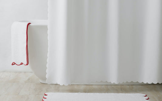 Diamond Pique Scallop Shower Curtain