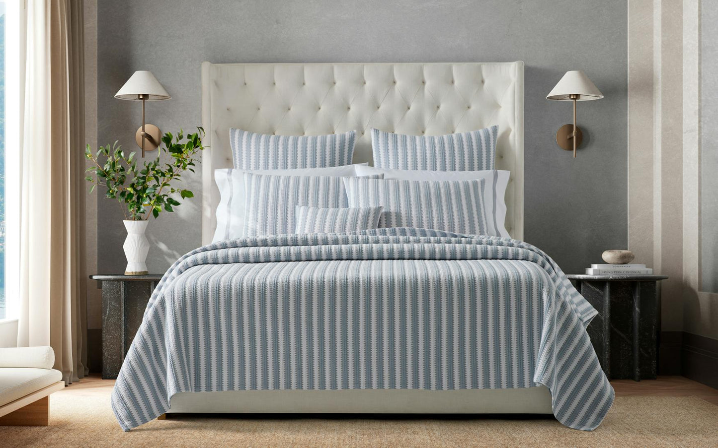 Apollo Stripe Matelasse Coverlet