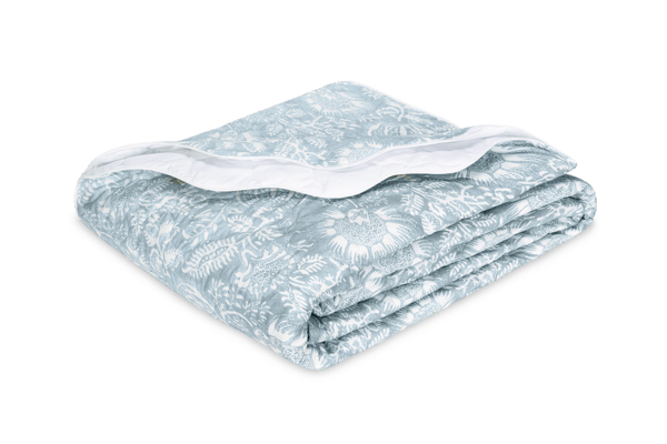 Granada Quilted Coverlet in Hazy Blue