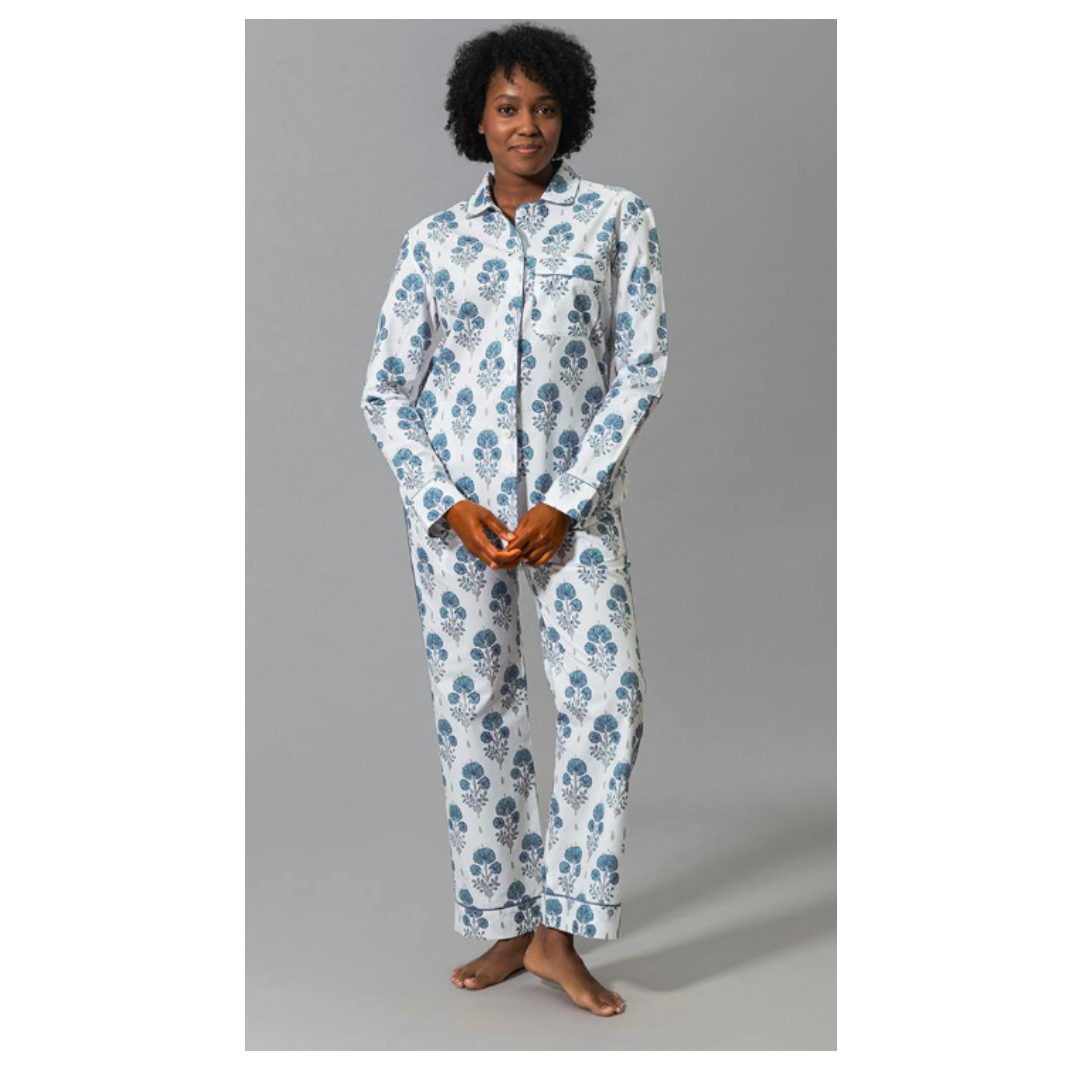 Luca Pajama Set in Joplin Mineral Blue