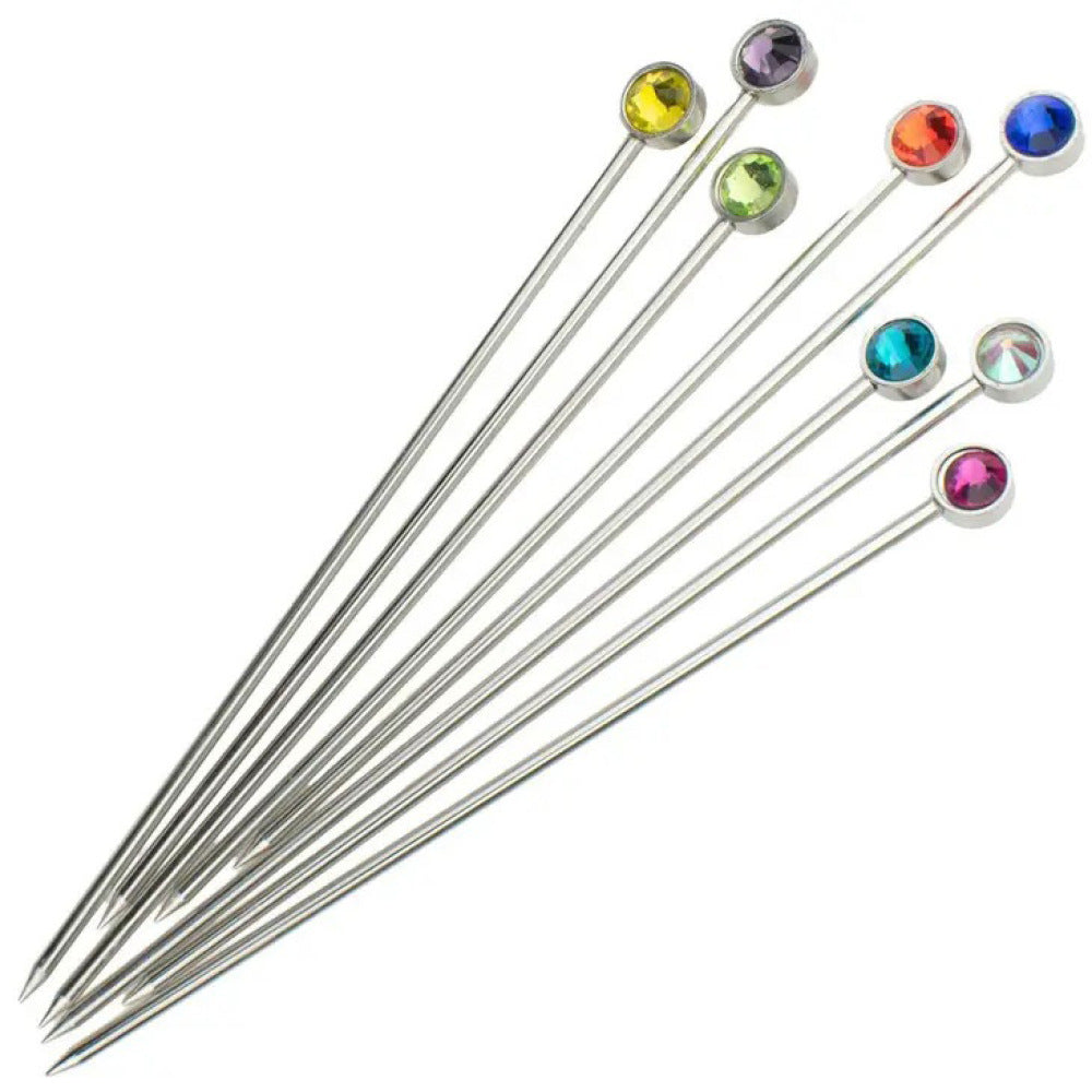 Bright Gem crystal cocktail picks, SET OF 8