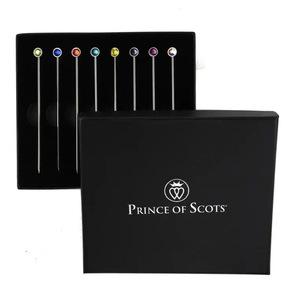 Bright Gem crystal cocktail picks, SET OF 8