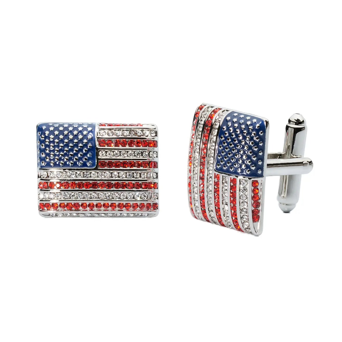 Stars & Stripes Crystal Cufflinks