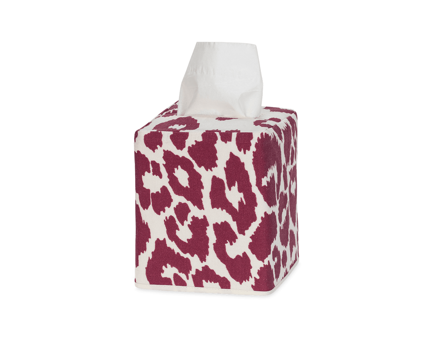 Iconic Leopard Tissue Box Cover Crimson