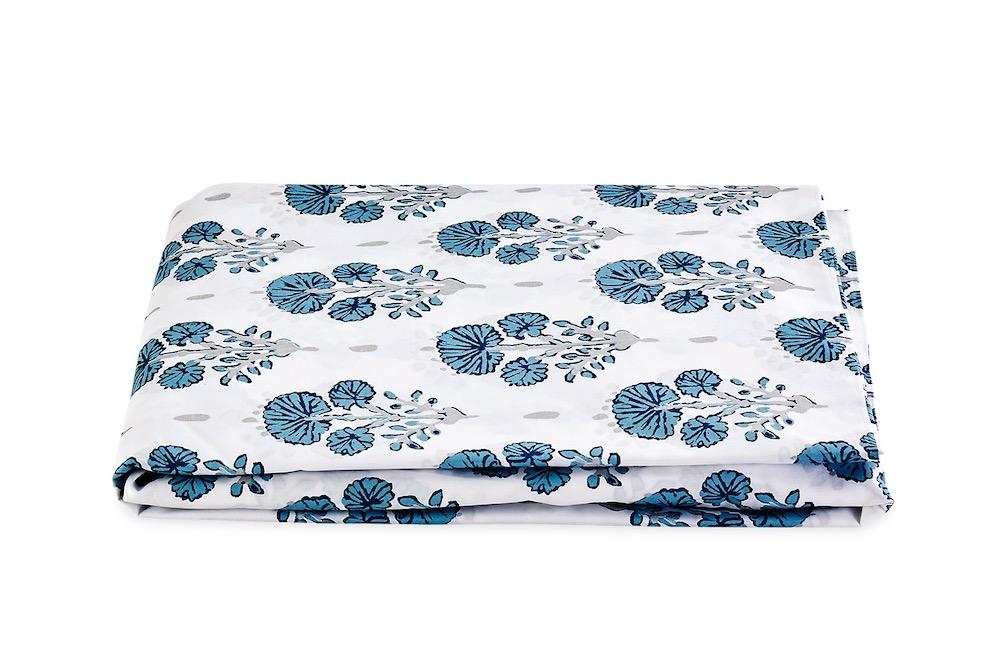 Matouk Joplin Fitted Sheet in Mineral Blue - Cal King