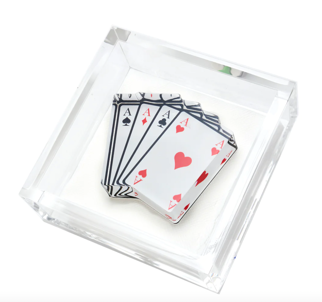 Cocktail Napkin Holder - Aces