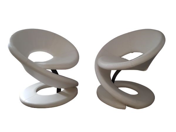 Louis Durot Spiral Chairs - Pair
