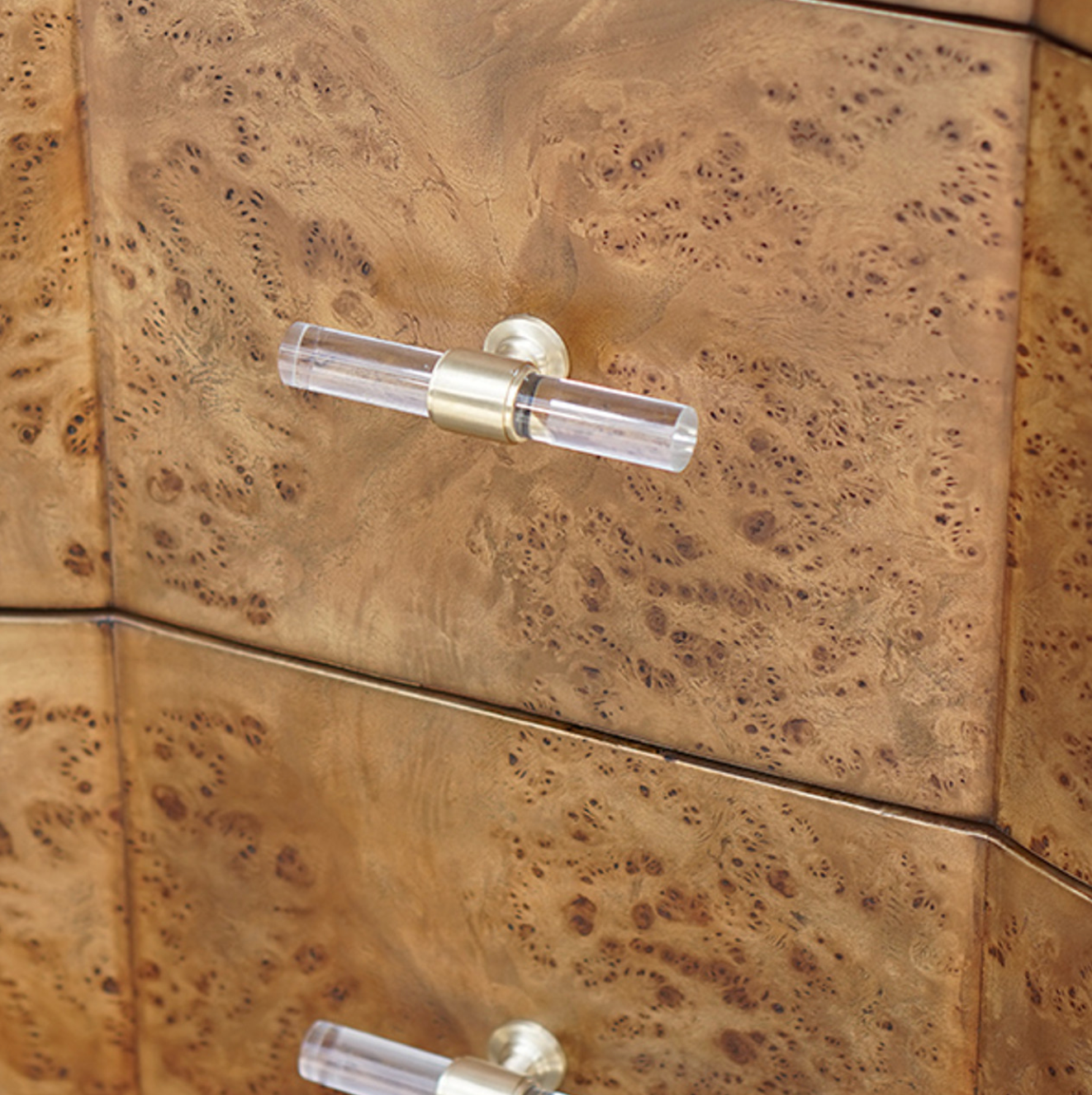 Burl Three Drawer Chest