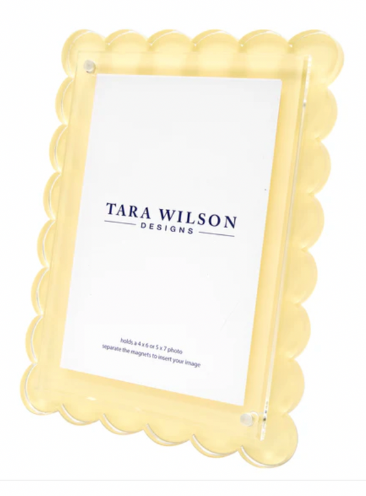 Pastel Yellow Scalloped Picture Frame