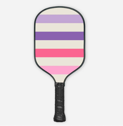 Pink Striped Pickleball Paddle