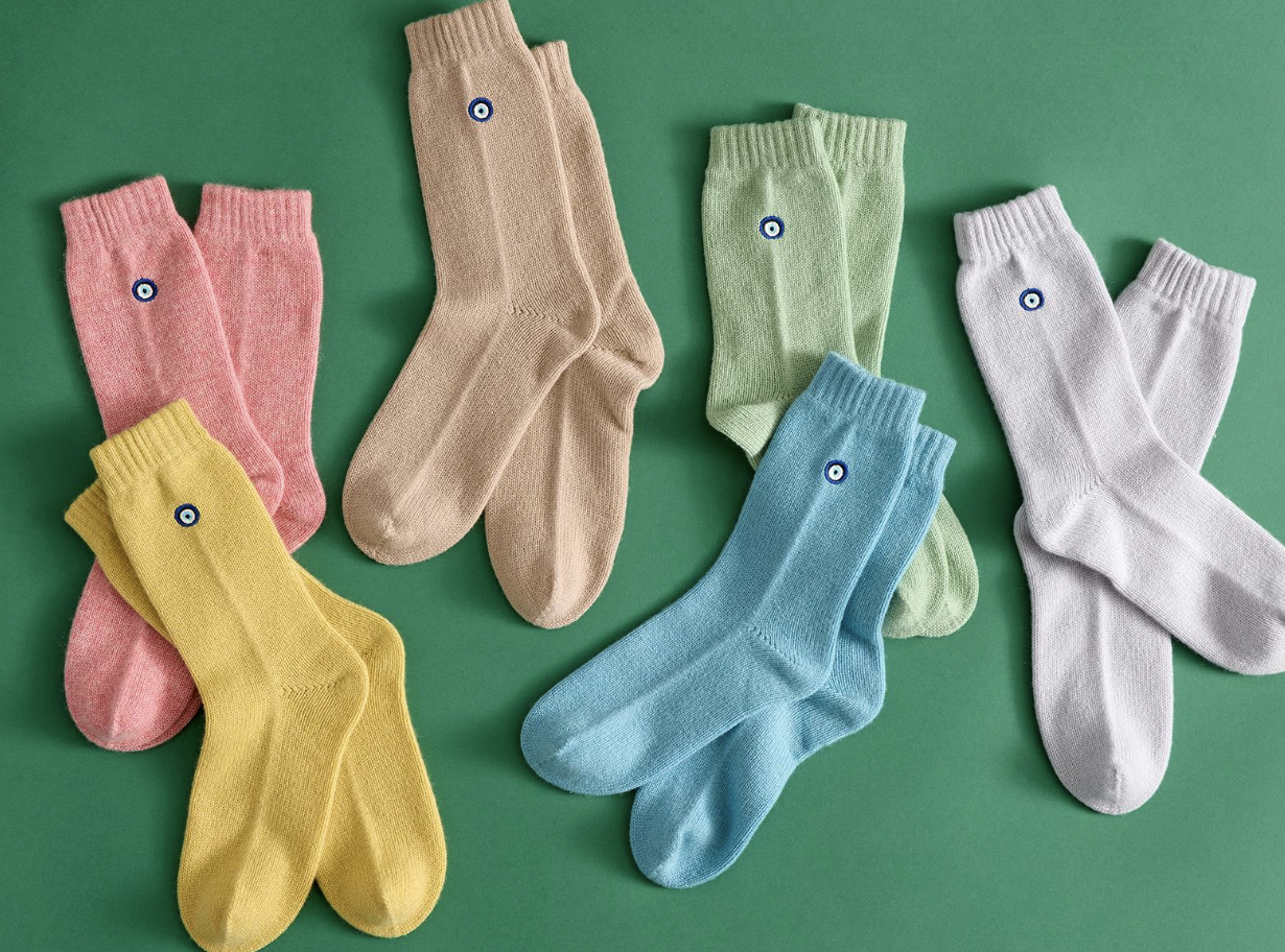 Evil Eye Cashmere Socks