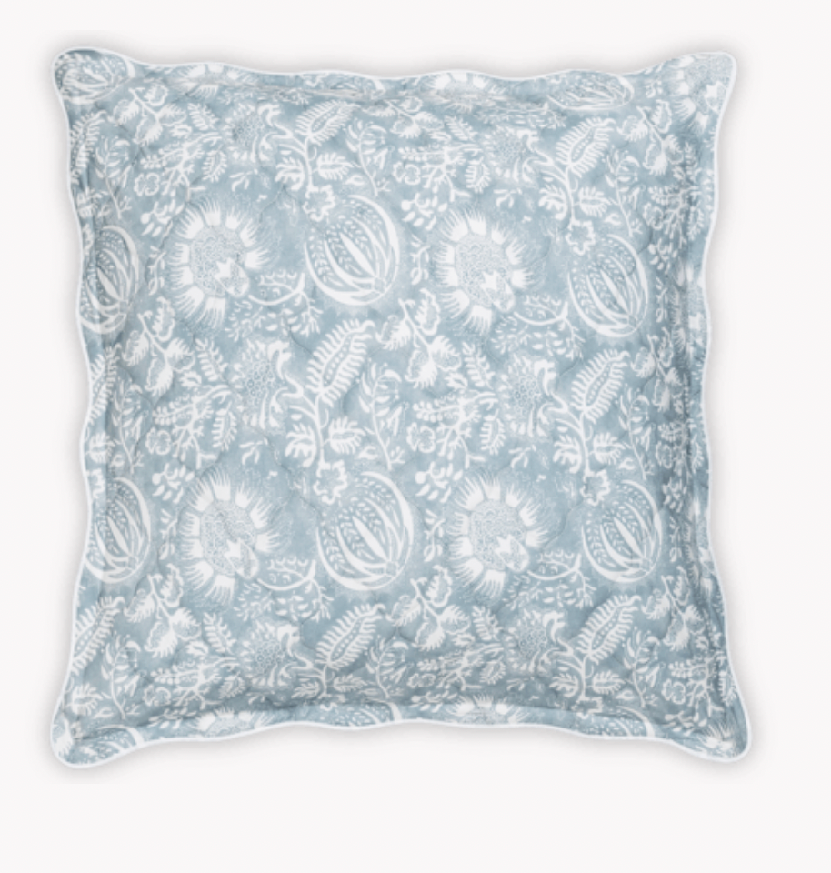 Granada Quilted Sham in Hazy Blue