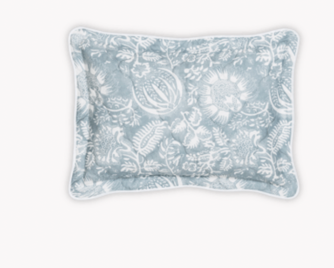 Granada Quilted Sham in Hazy Blue