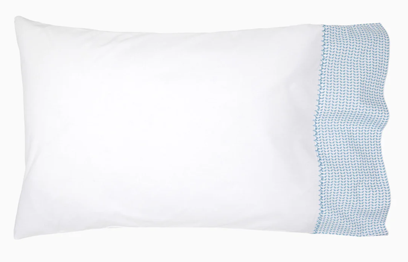Cinde Cuff Light Indigo Organic Sheet Cases (Set of 2)