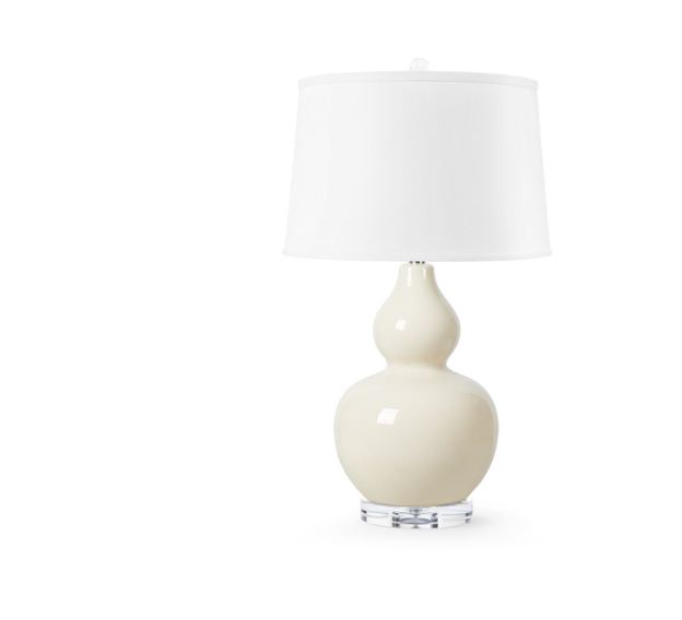 Devon Double Gourd Table Lamp in Sand Dollar Crackled Glaze