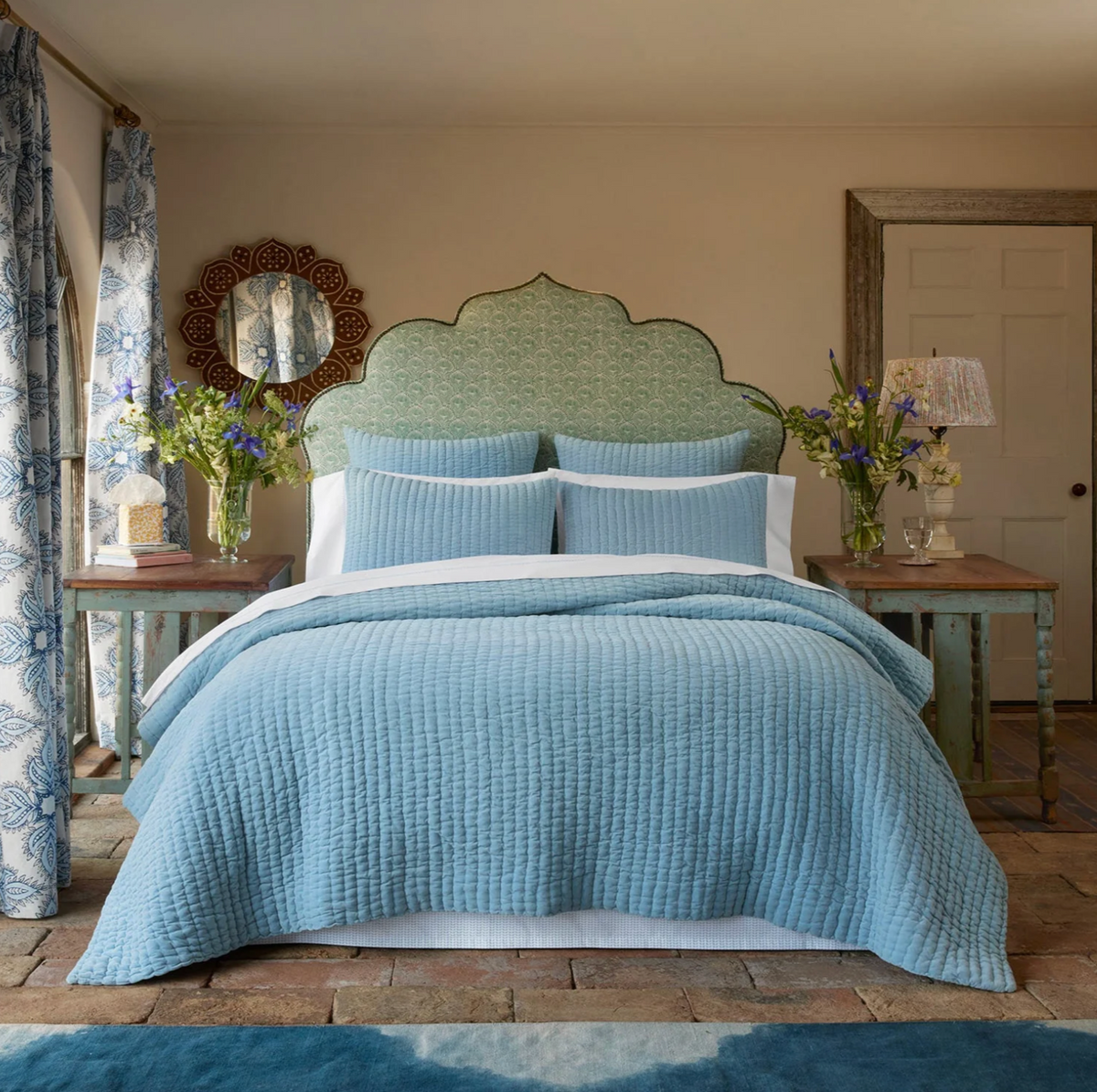 John Robshaw Velvet Light Indigo Sham