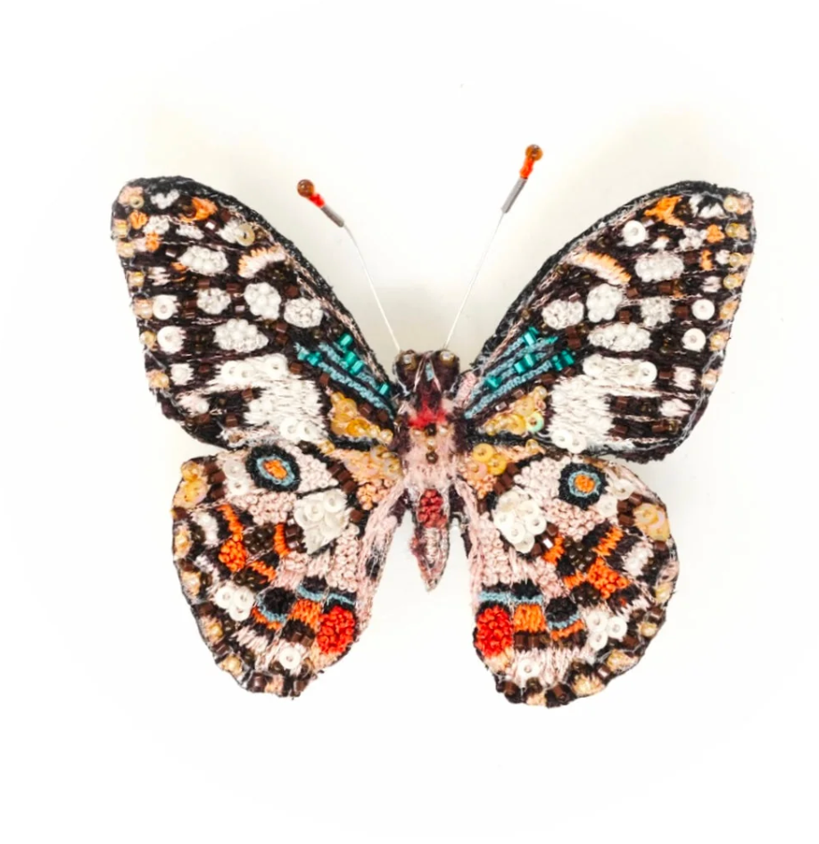 Lime Swallowtail Butterfly Brooch Pin