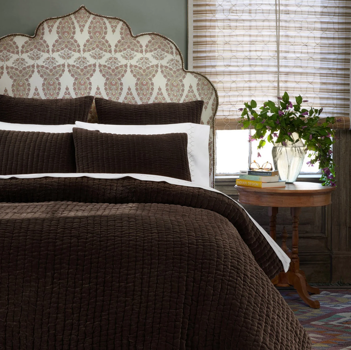 John Robshaw Velvet Coffee Quilt