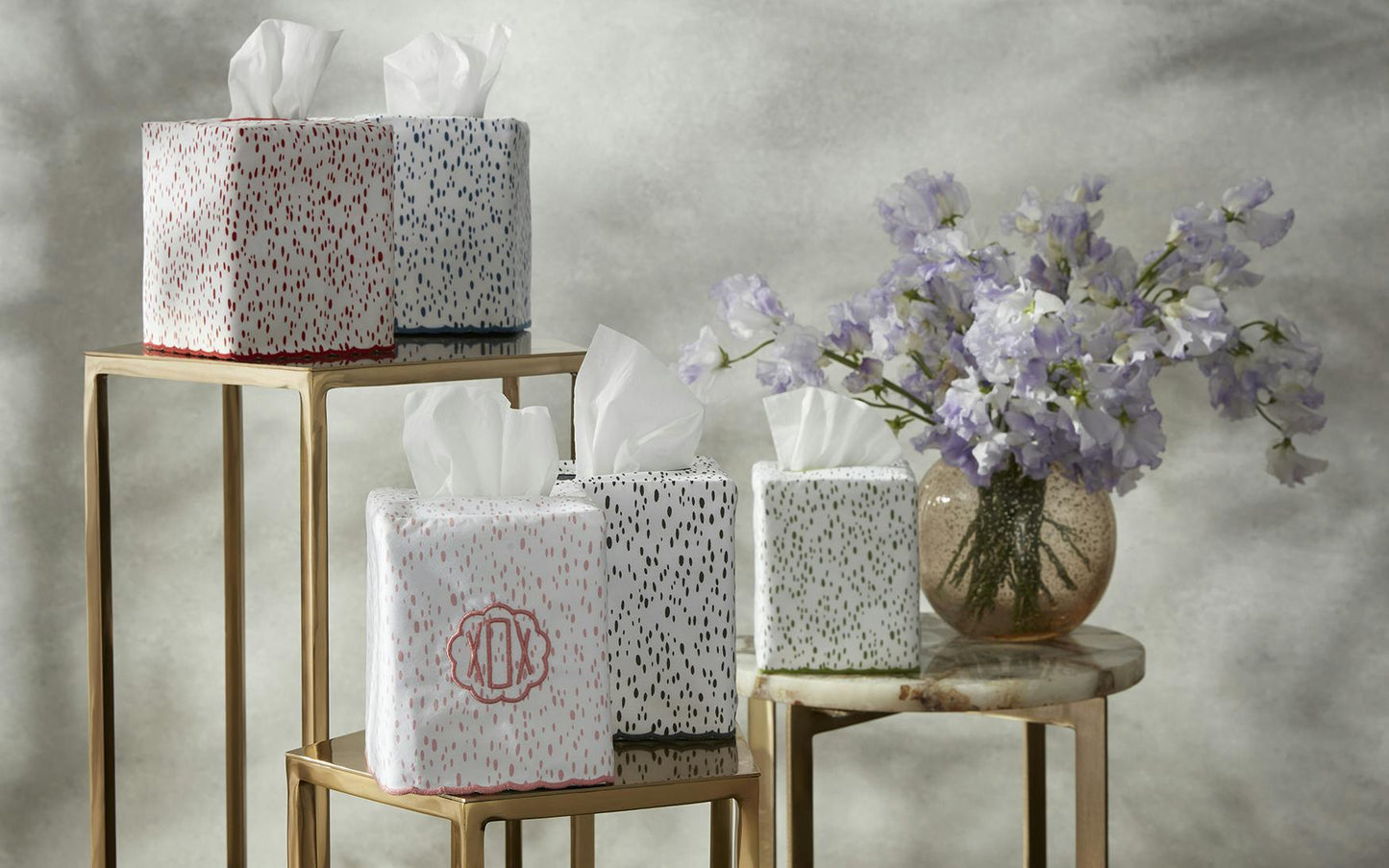 Celine Tissue Box Cover Charcoal