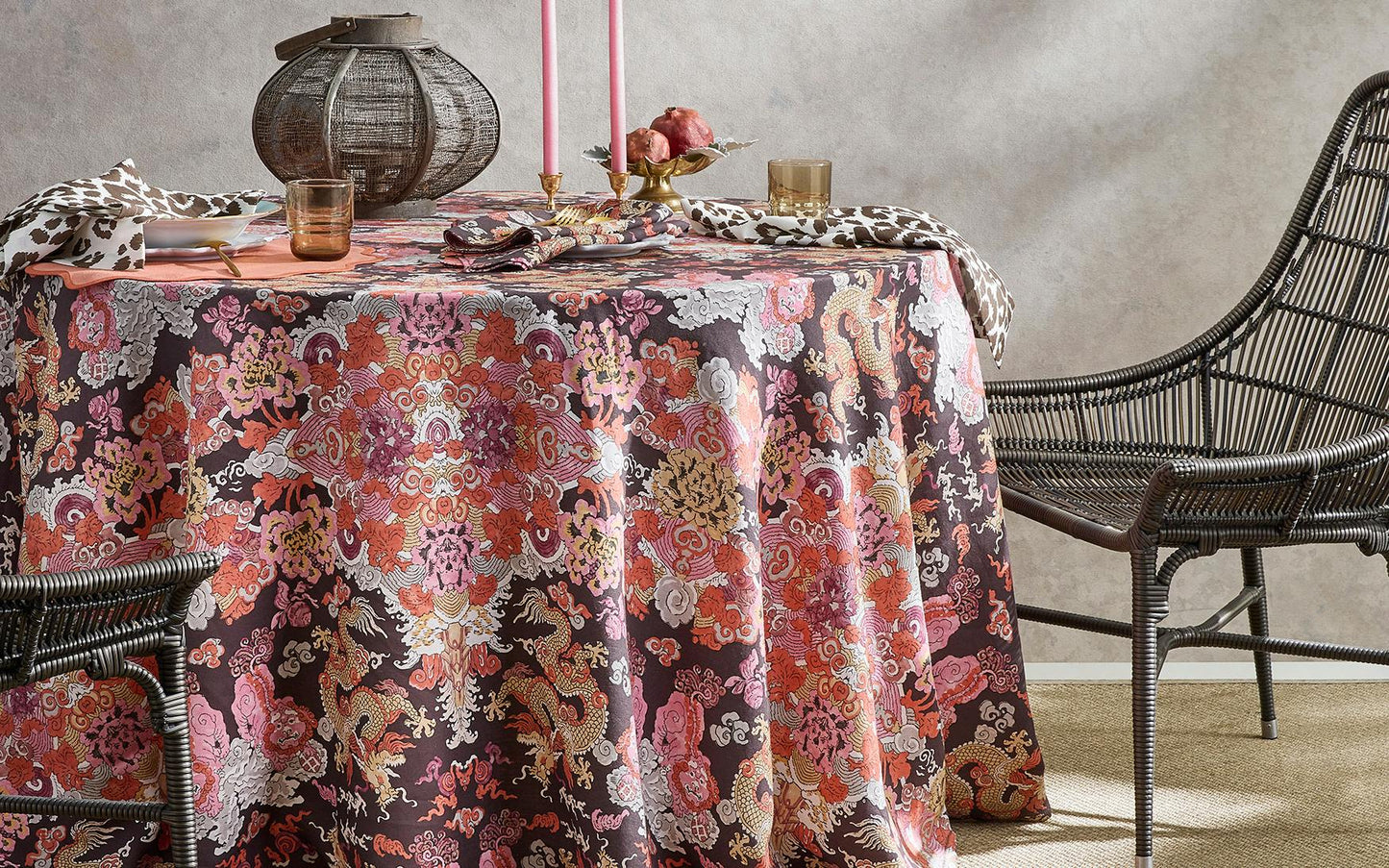 Magic Mountain Tablecloth Porcelain Blue