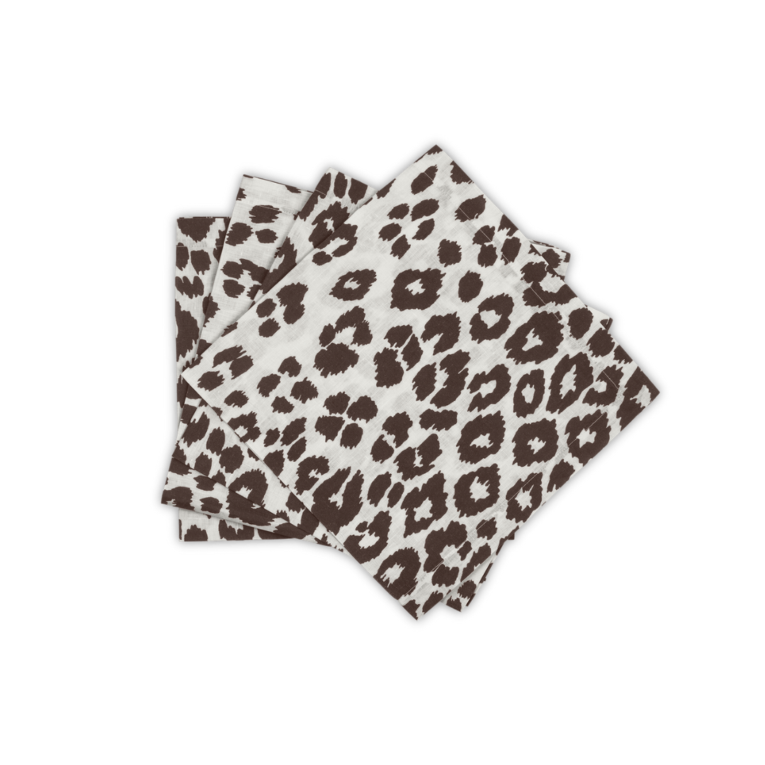 Leopard Dinner Napkins Cinder - Set of 4