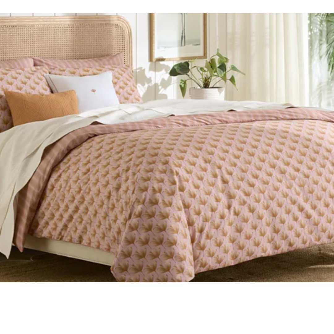 Edna Duvet and Shams in Pink and Orange