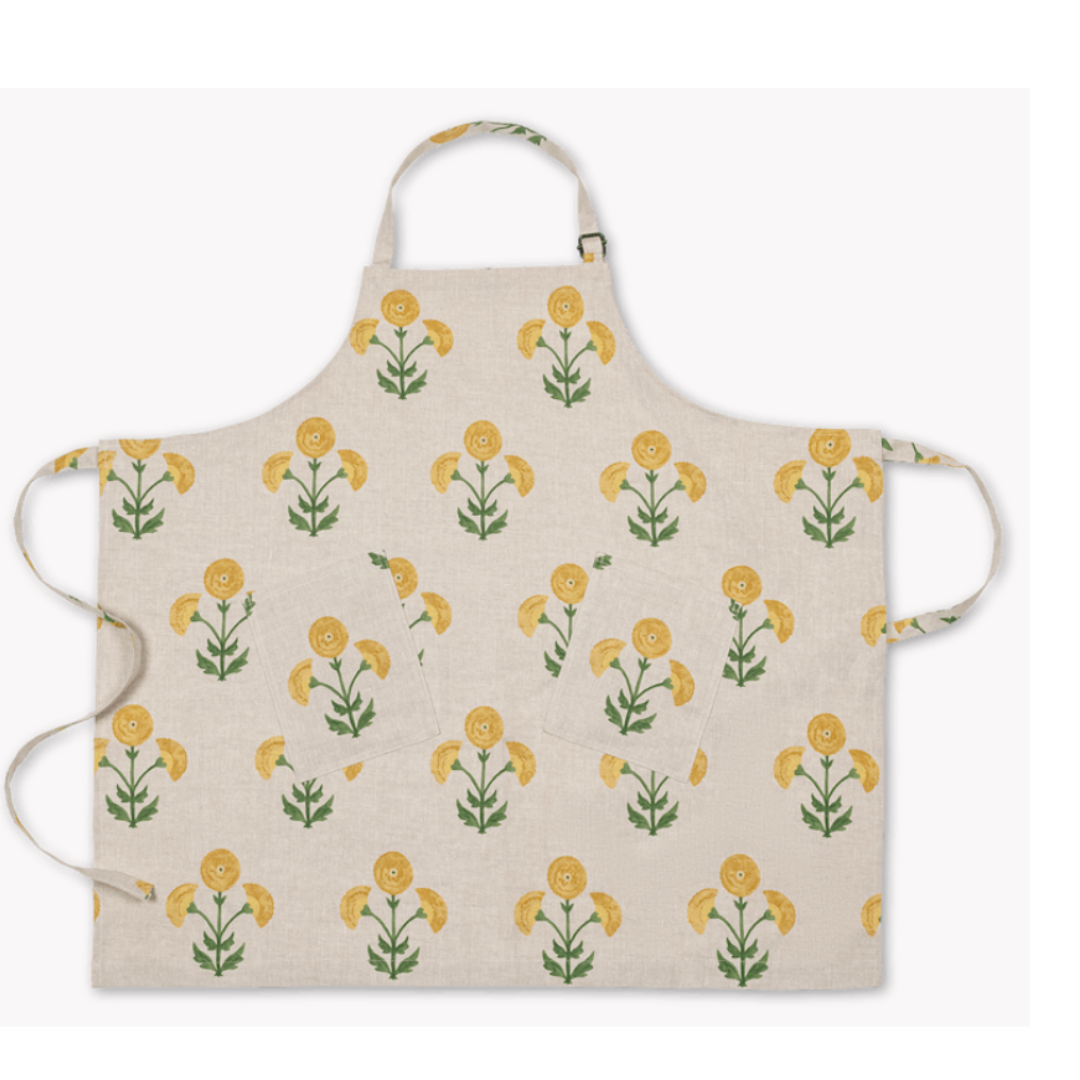 Giselle Marigold Linen Apron