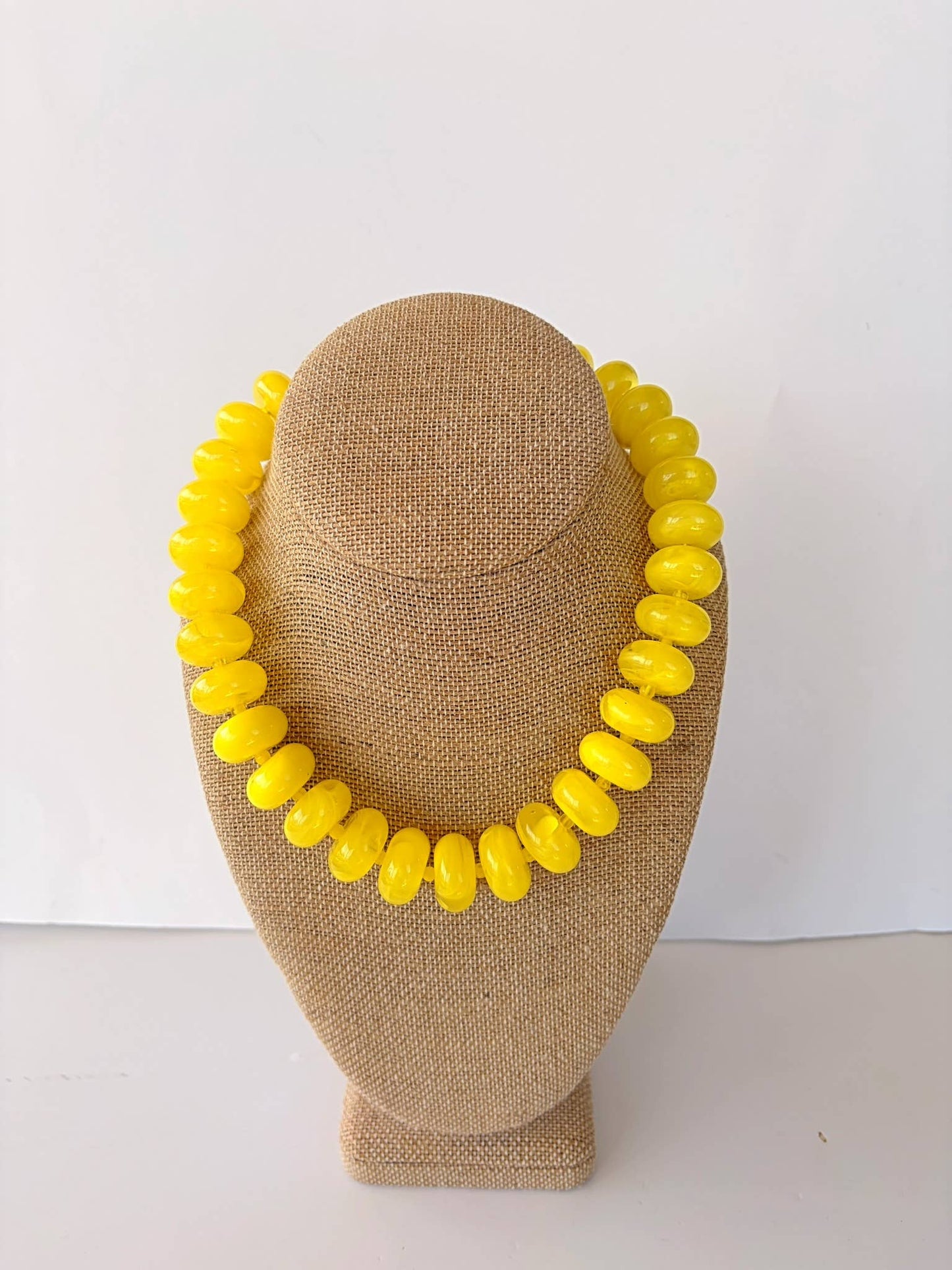 Rory Yellow Beaded Necklace – Sunshine Statement Necklace (18”)