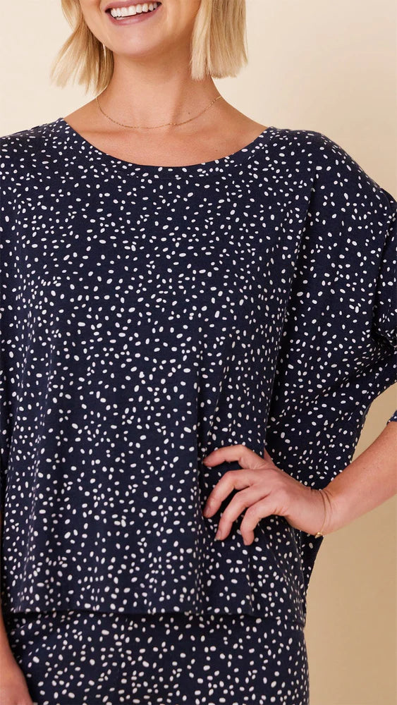 Confetti Dot Pima Knit Pullover Set