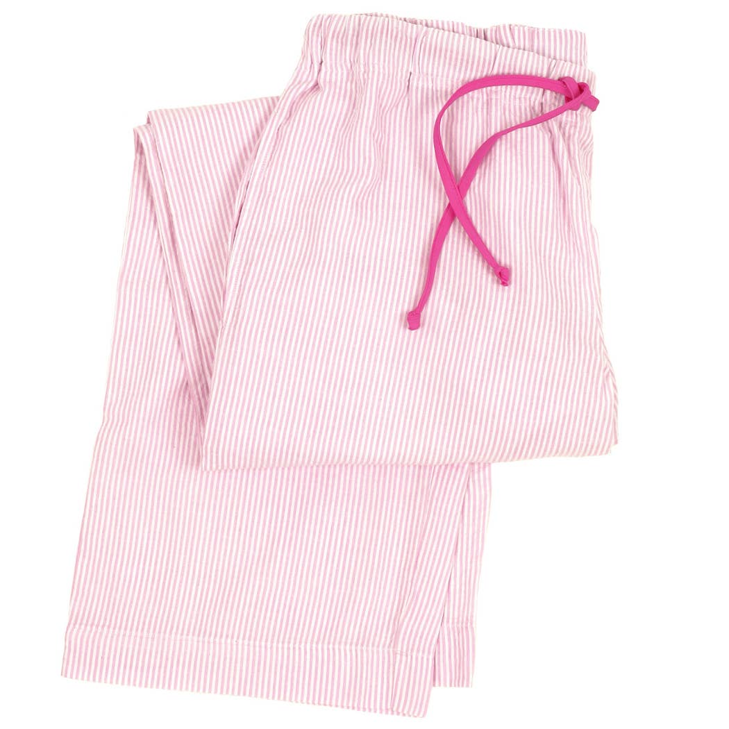 Pink Seersucker Sleep Pants: L