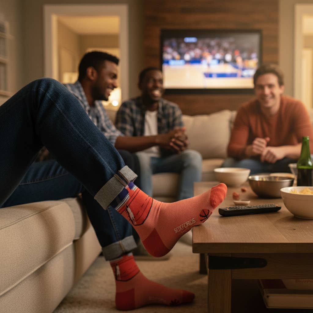 "Jump Shot" - Basketball Themed Fine Men's Socks