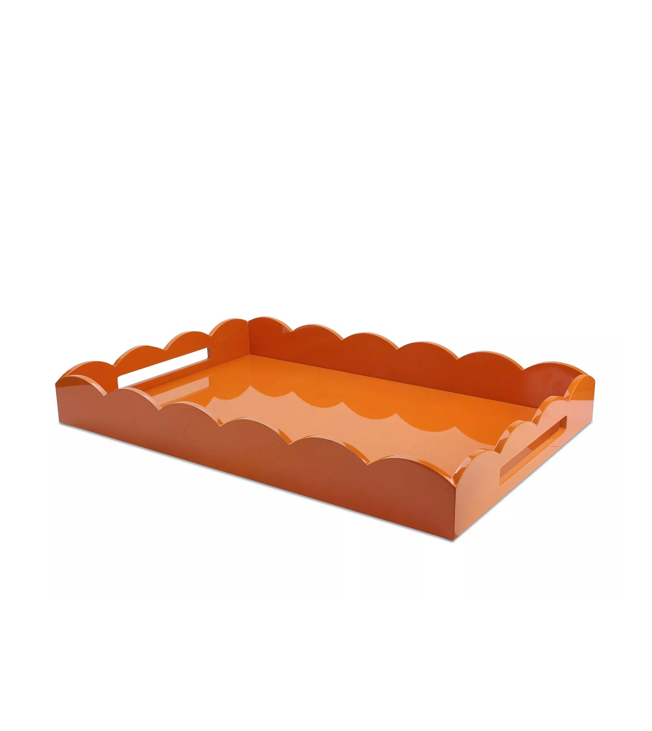 LARGE, ORANGE SCALLOPED EDGE TRAY