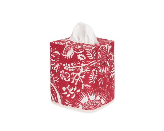 Granada Linen Tissue Box Cover Scarlet