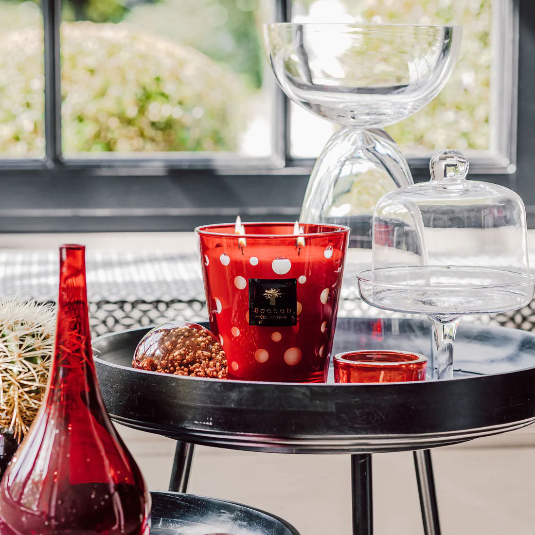 Red Bubbles Candle
