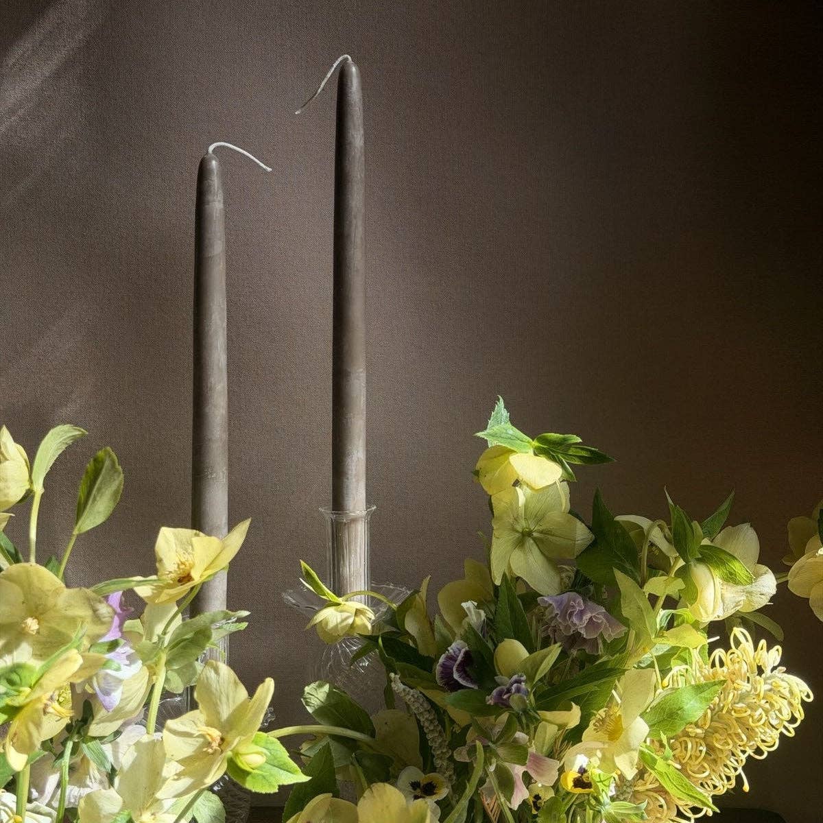 9" Heirloom Beeswax Taper Candles: Olive