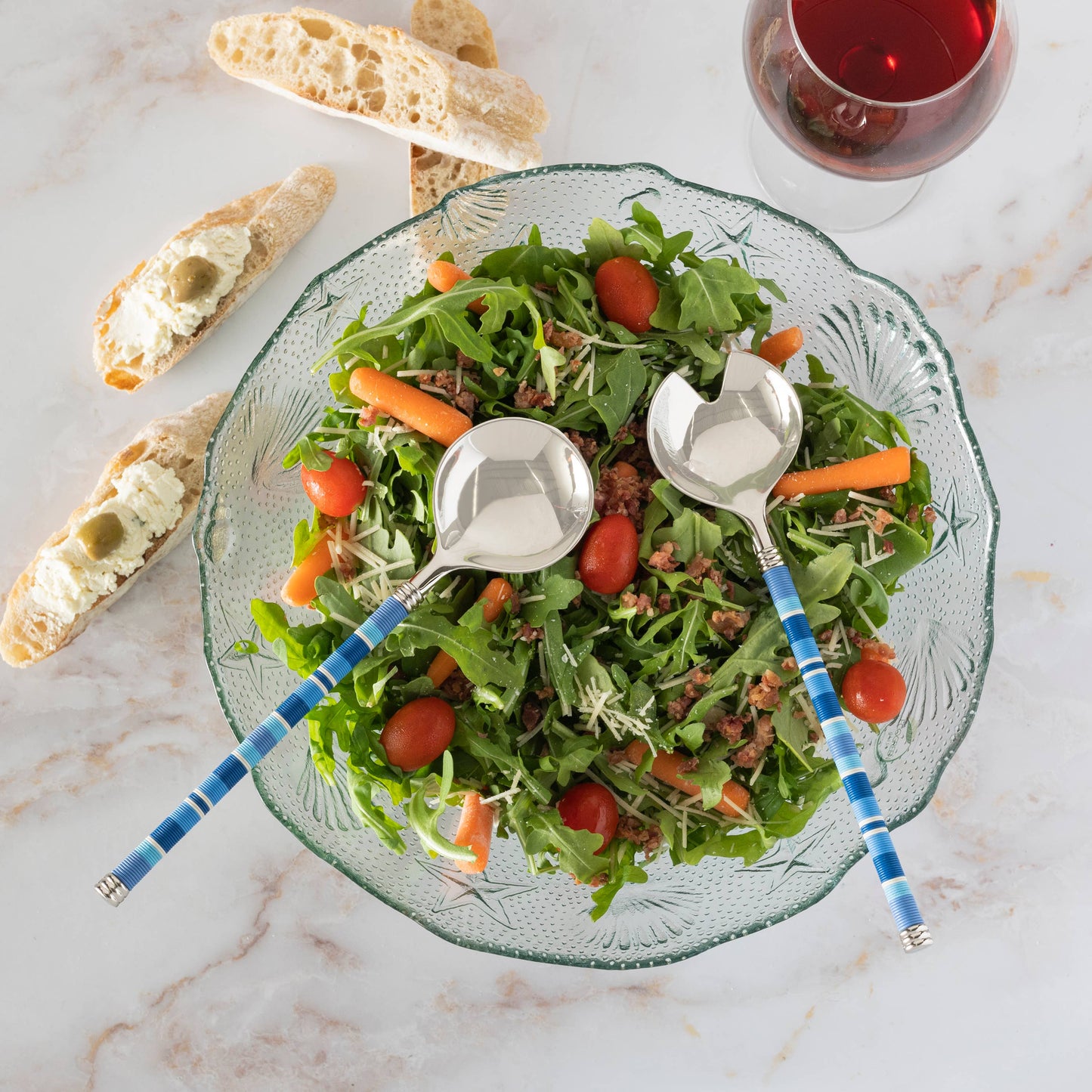 French Home Jubilee Salad Servers - Shades of Denim