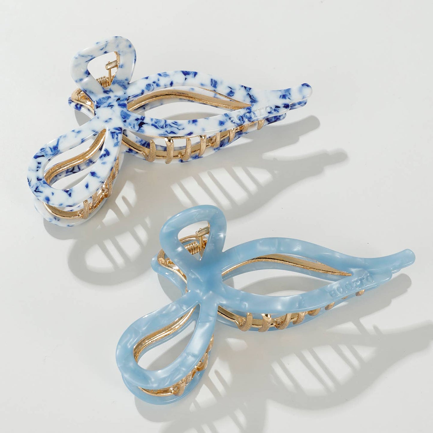 Sabrina Coastal Ribbon Metal Bow Claw Clip - Large: Assorted